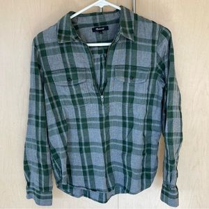 Madewell plaid half zip